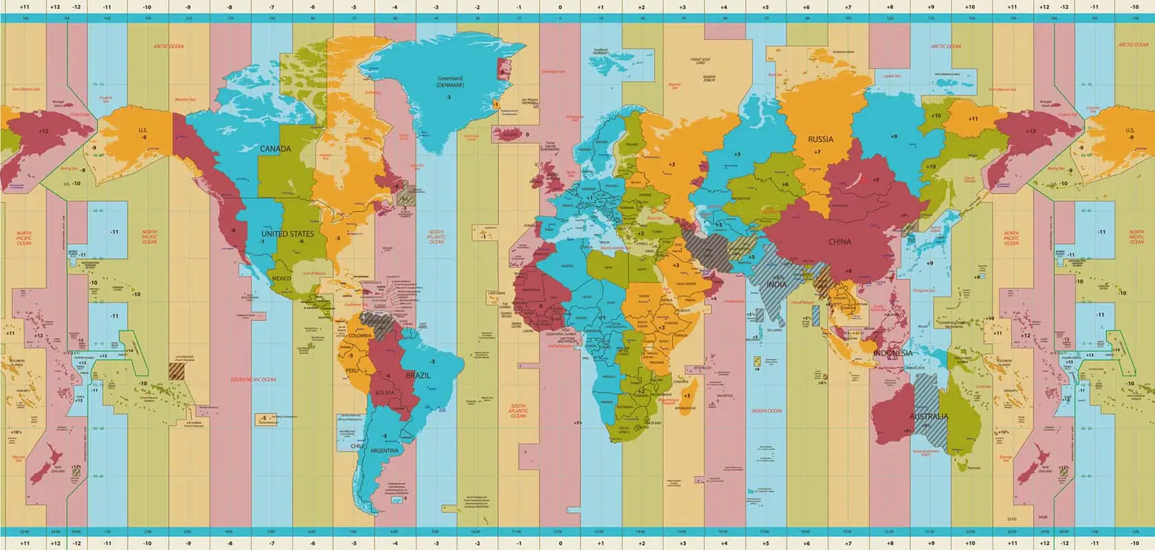 time zones map